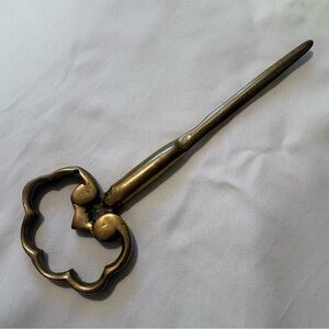 Vintage Ornate Solid Brass Skeleton Key Letter Opener 7.25”
